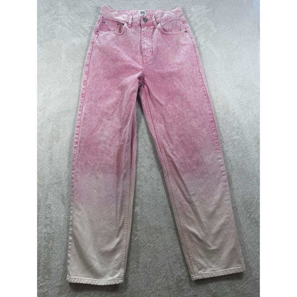 BDG Womens High-Rise Baggy Ombre Acid Wash Pink Jeans 28 Meas: 28x30.5